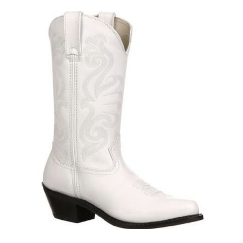 Durango White Leather Cowgirl Boot